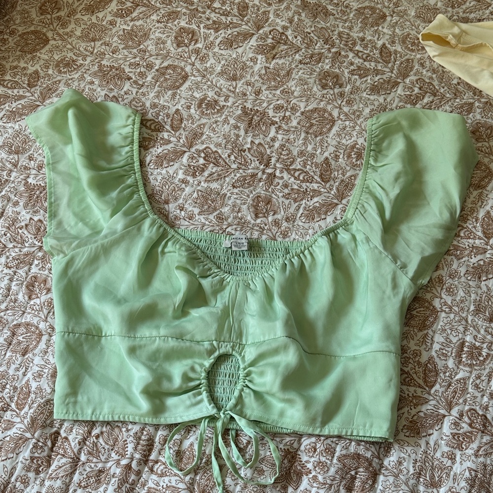 Mint Green Women's crop Top American Eagle